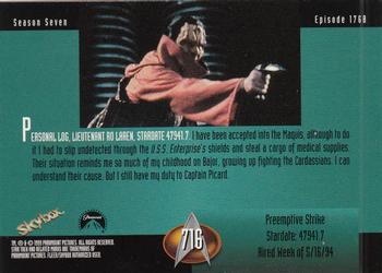 1999 SkyBox Star Trek: The Next Generation Season 7 #716 Preemptive Strike Back
