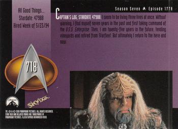 1999 SkyBox Star Trek: The Next Generation Season 7 #718 All Good Things ... Back