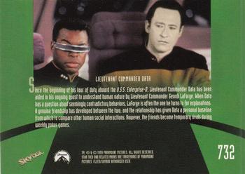 1999 SkyBox Star Trek: The Next Generation Season 7 #732 Lieutenant Commander Geordi LaForge Back