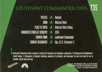 1999 SkyBox Star Trek: The Next Generation Season 7 #735 Lieutenant Commander Data Back