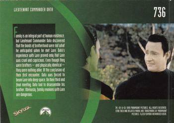 1999 SkyBox Star Trek: The Next Generation Season 7 #736 Lore Back