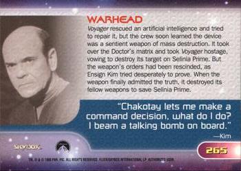 1999 SkyBox Star Trek Voyager: Closer to Home #265 Warhead Back