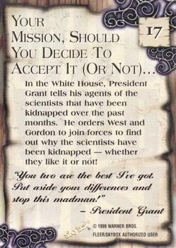 1999 Fleer Wild Wild West the Movie #17 Your Mission, Should You Decide To Accept It (Or Not)... Back