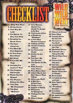 1999 Fleer Wild Wild West the Movie #81 Checklist Front