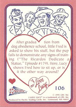 1991 Pacific I Love Lucy #106 Teaching Lucy a New Trick Back