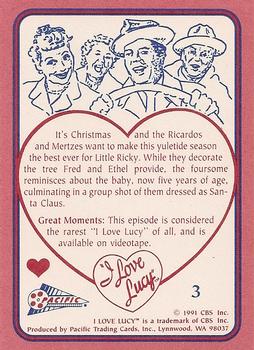 1991 Pacific I Love Lucy #3 Merry Christmas Back