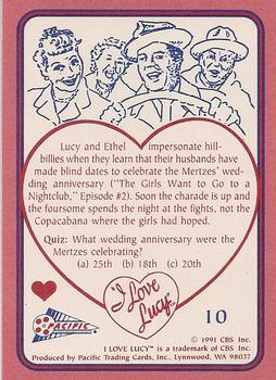 1991 Pacific I Love Lucy #10 Kissin' Cousins Back
