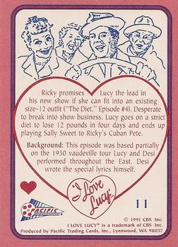 1991 Pacific I Love Lucy #11 They Call Her Sally Sweet Back