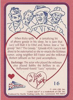 1991 Pacific I Love Lucy #16 Filling the Bill Back
