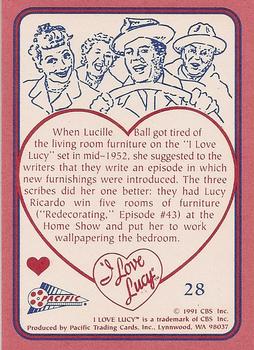 1991 Pacific I Love Lucy #28 Lucy the Paperhanger Back