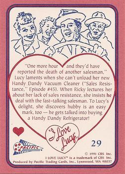 1991 Pacific I Love Lucy #29 Handy Dandy Lucy Back