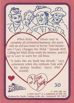 1991 Pacific I Love Lucy #30 Mrs. Mannequin Back
