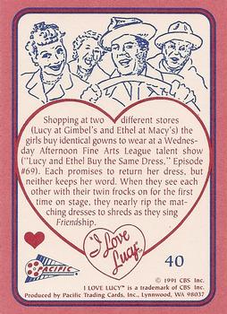 1991 Pacific I Love Lucy #40 Seeing Double Back
