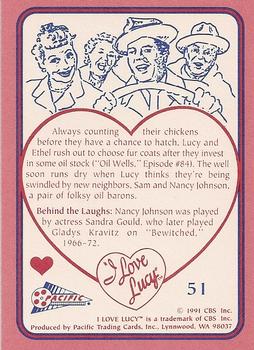 1991 Pacific I Love Lucy #51 Mink's Paradise Back
