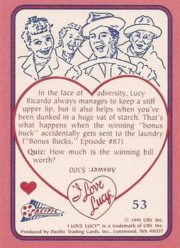1991 Pacific I Love Lucy #53 Lucky Stiff Back