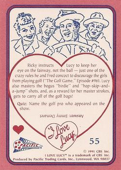 1991 Pacific I Love Lucy #55 Lucy Tees Off Back