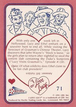 1991 Pacific I Love Lucy #71 A Routine Souvenir Hunt Back