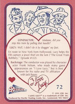 1991 Pacific I Love Lucy #72 I Brake for Redheads Back