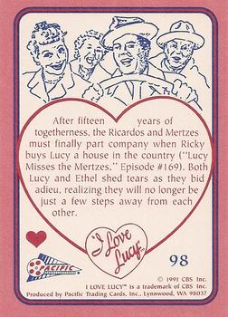 1991 Pacific I Love Lucy #98 Never Can Say Goodbye Back