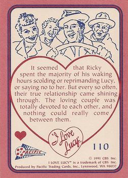 1991 Pacific I Love Lucy #110 Ricky Says Yes Back