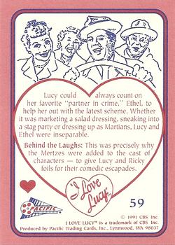 1991 Pacific I Love Lucy #59 Partners in Crime Back