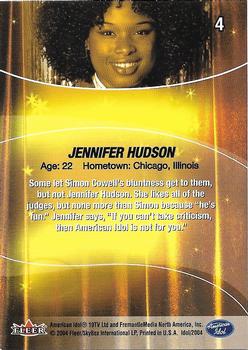 2004 Fleer American Idol Season 3 #4 Jennifer Hudson Back