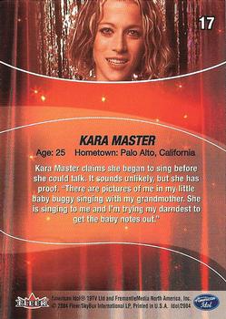 2004 Fleer American Idol Season 3 #17 Kara Master Back
