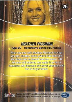 2004 Fleer American Idol Season 3 #26 Heather Piccinini Back