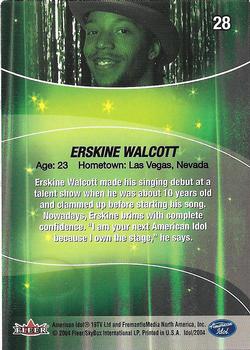 2004 Fleer American Idol Season 3 #28 Erskine Walcott Back