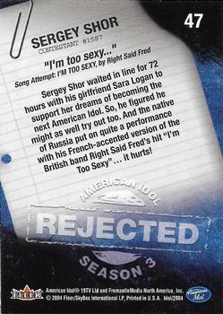 2004 Fleer American Idol Season 3 #47 Sergey Shor Back