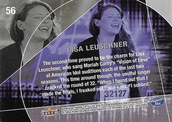 2004 Fleer American Idol Season 3 #56 Lisa Leuschner Back