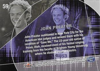 2004 Fleer American Idol Season 3 #59 John Preator Back
