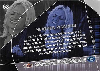 2004 Fleer American Idol Season 3 #63 Heather Piccinini Back