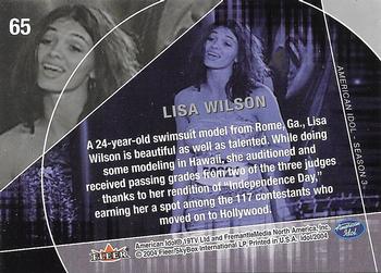 2004 Fleer American Idol Season 3 #65 Lisa Wilson Back