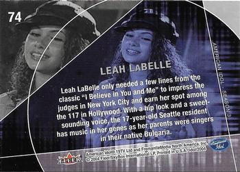 2004 Fleer American Idol Season 3 #74 Leah LaBelle Back
