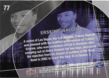 2004 Fleer American Idol Season 3 #77 Erskine Walcott Back