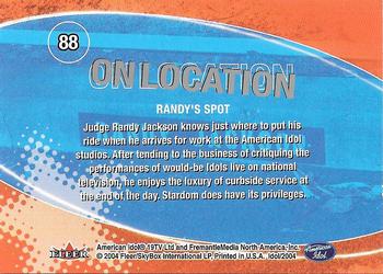 2004 Fleer American Idol Season 3 #88 Randy's Spot Back