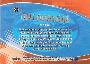 2004 Fleer American Idol Season 3 #89 The Sign Back