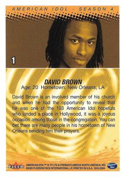 2005 Fleer American Idol Season 4 #1 David Brown Back