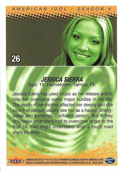 2005 Fleer American Idol Season 4 #26 Jessica Sierra Back