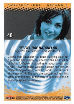 2005 Fleer American Idol Season 4 #40 Celena Rae Batchelor Back