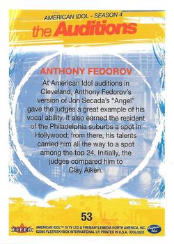 2005 Fleer American Idol Season 4 #53 Anthony Fedorov Back