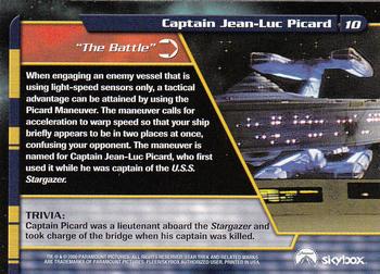 2000 SkyBox Star Trek The Next Generation Profiles #10 Captain Jean-Luc Picard Back