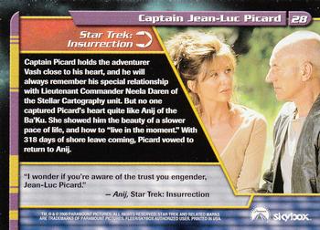 2000 SkyBox Star Trek The Next Generation Profiles #28 Captain Jean-Luc Picard Back