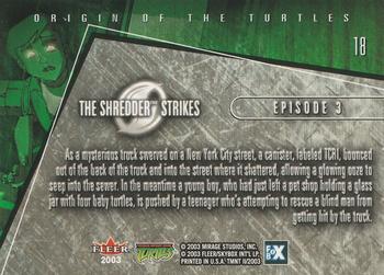 2003 Fleer Teenage Mutant Ninja Turtles 2: The Shredder Strikes #18 Origin of the Turtles Back