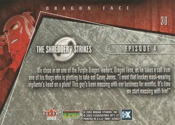 2003 Fleer Teenage Mutant Ninja Turtles 2: The Shredder Strikes #30 Dragon Face Back