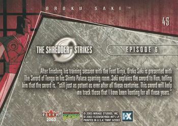 2003 Fleer Teenage Mutant Ninja Turtles 2: The Shredder Strikes #45 Oroku Saki Back