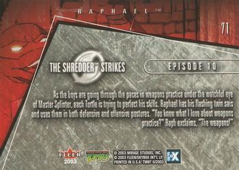 2003 Fleer Teenage Mutant Ninja Turtles 2: The Shredder Strikes #71 Raphael Back