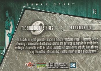 2003 Fleer Teenage Mutant Ninja Turtles 2: The Shredder Strikes #78 Oroku Saki Back