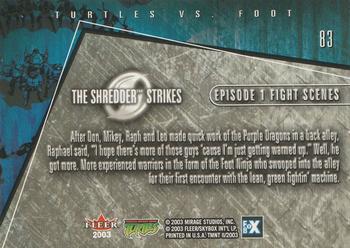 2003 Fleer Teenage Mutant Ninja Turtles 2: The Shredder Strikes #83 Turtles vs. Foot Back